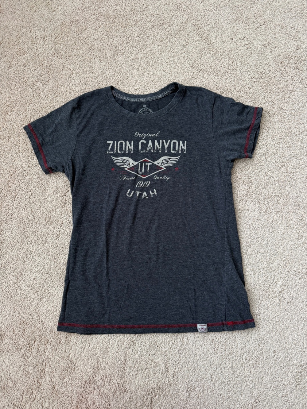 Zion Canyon Utah Graphic Short Sleeve Tee - Dark Gray